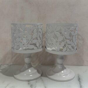 Avon Elegant White Candle Holders/ Pedestal